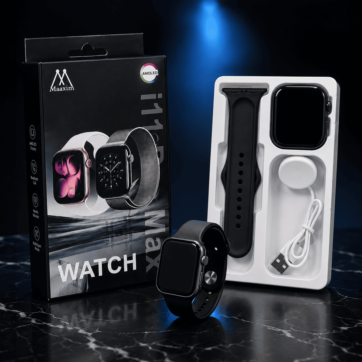 i11 Pro Max AMOLED Smart Watch – Bluetooth Calling & Fitness Tracker