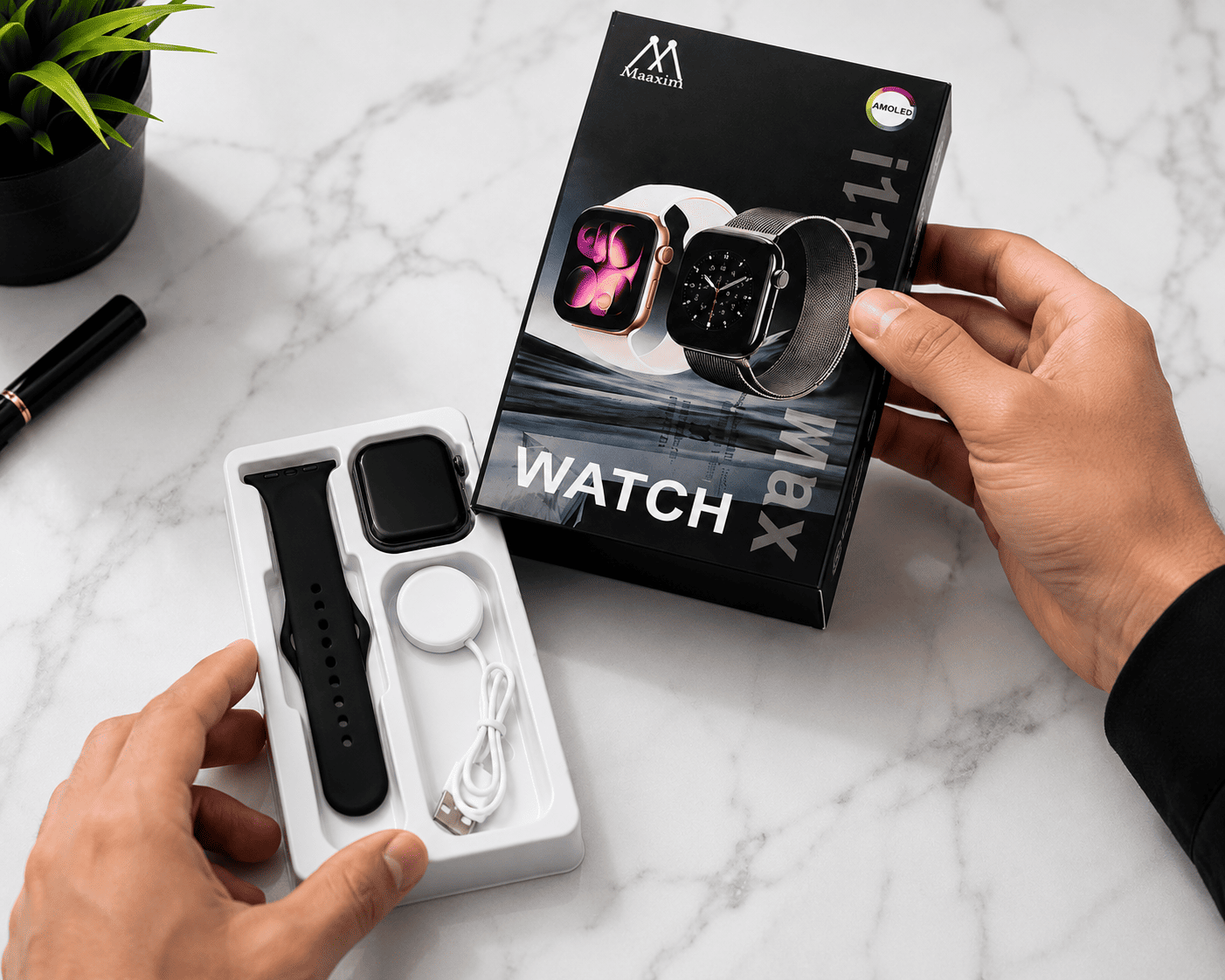 i11 Pro Max AMOLED Smart Watch – Bluetooth Calling & Fitness Tracker