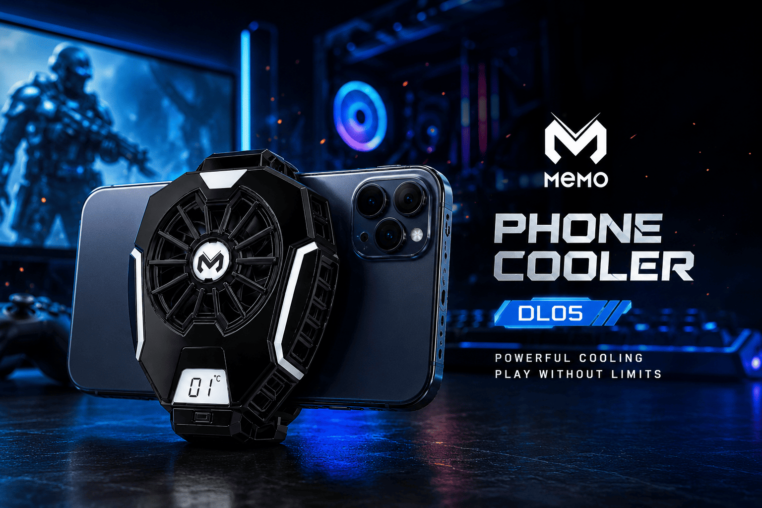 MEMO DL05 Phone Cooler | Best Mobile Cooling Fan for Gaming
